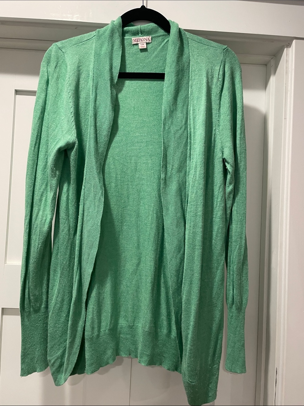 Merona Light Mint Green Open-Front Women's Cardigan - size large - Picture 1 of 5